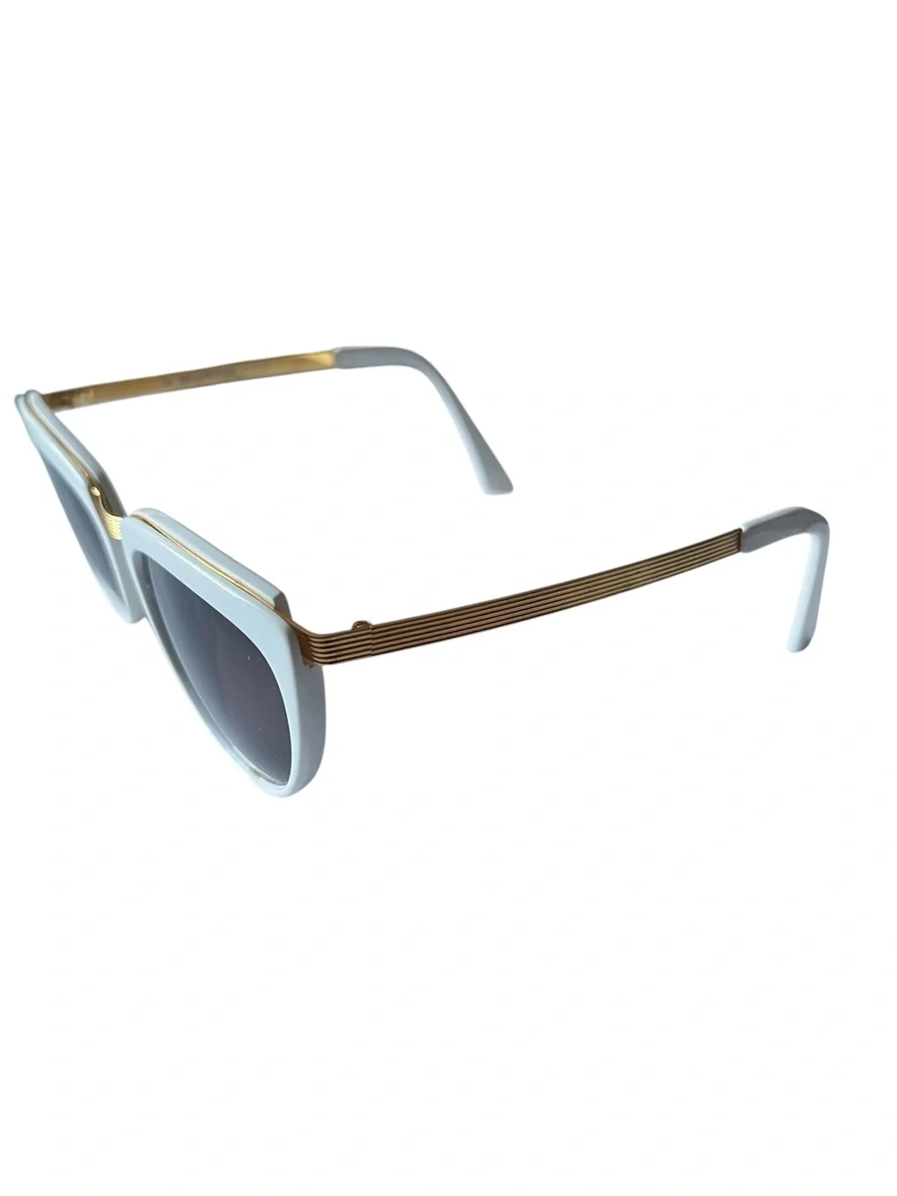 Beausoleil Paris White & Gold Metal Sunglasses Frames Only
